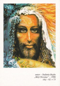 Obraz olejny: autor - Stefania Bojda, tytuł -  Mój Chrystus